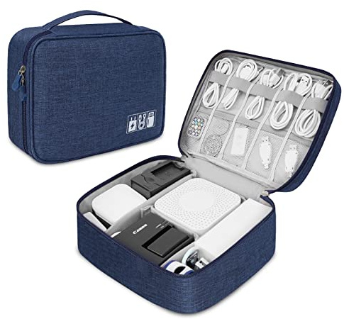 Elektronisk organisatör för resor, universell kabelorganiserare, elektroniktillbehör, fodral för kabel, laddare, telefon, USB, SD-kort, 1-pack