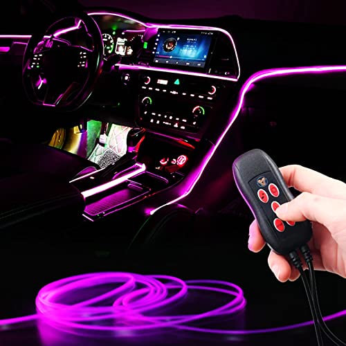 Interior Car Strip Lights, Goodream USB Music Sync Multicolor Multiple Modes LED Fiber Optic Light Ambient Neon Wire Lighting Kits for Sedan Truck SUV Accessories Center Console Dashboard