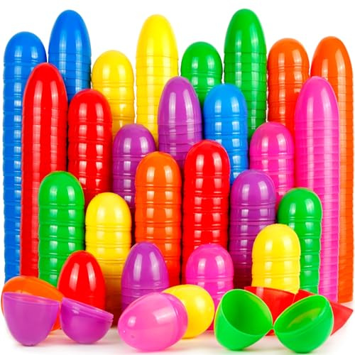 OCTERIC 60Pcs Easter Eggs, 2.3 Fillable Bright Colors Plastic Easter Eggs Empty for Easter Hunt, Easter Basket Stuffers, Party Favor, Classroom Prize Supplies ﻿