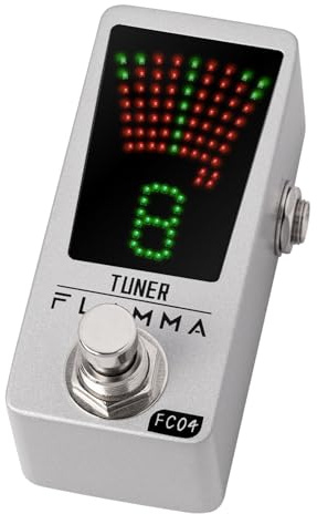 FLAMMA Tuner Pedal FC04 Chromatic Guitar Tuner Pedal, Tuning Pedal for High Precision 1 Cent with Pitch Indicator for Guitar and Bass, True Bypass