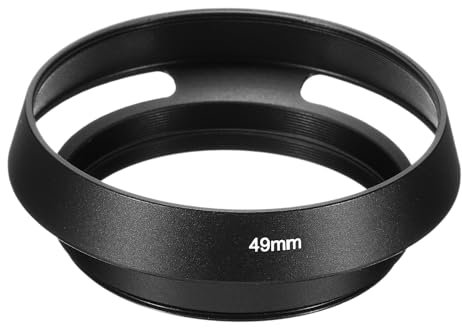 PATIKIL Parasol de 49 mm, Estándar, con Superficie Mate Ventilada y Antirreflectante en el Interior, para Lentes de Cámara Universales, Color Negro
