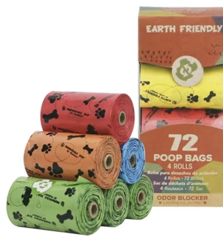 72 Hundbajspåsar – 100% Biologiskt Nedbrytbara – Miljövänliga, Läckagesäkra & Extra Hållbara – Avfallspåsar av Majsstärkelse – 23x33 cm