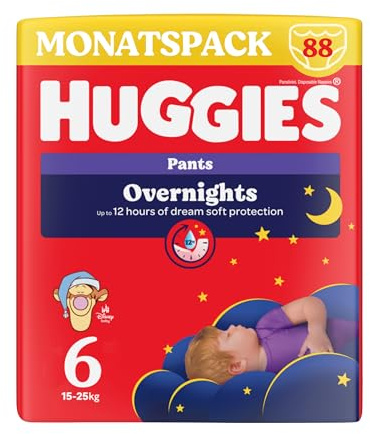 Huggies Overnight Pants Größe 6 (15-25 kg), Nachtwindeln, 88 St.