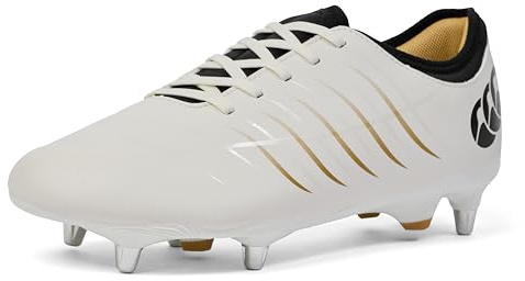 Canterbury Phoenix 2.0 Team - Scarponi da Rugby, Unisex, per Adulti, Colore: Bianco, Bianco, 6/7 UK