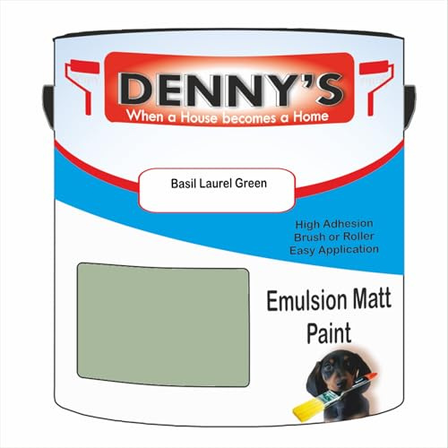 Premium Interior Wall & Ceiling Emulsion Paint – Basil Laurel Green – Rich Matt Finish, Durable & Washable, Low Odour, Ideal for Living Rooms, Bedrooms & Hallways (500ML Tin)