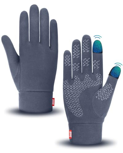 Aegend Lightweight Winter Gloves for Men Women, Warm Running Gloves Touchscreen Thermal Glove Liners for Cold Weather Driving, Cycling & Hiking, Non-Slip, Elastic Cuff, Stretchy, Durable