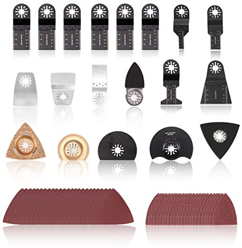 MorNon Oszillierendes Zubehör Set 66 StÜCk Multifunktionswerkzeug Zubehör Sägeblätter Kit Mix Oszillierende Klingen Multi-Tool Zubehör für Fein Multimaster Dremel Makita Dewalt
