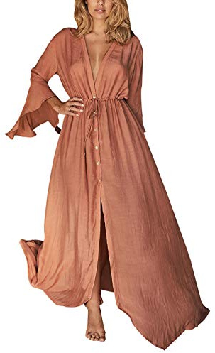 YOUKD Abito Lungo da Donna con Maniche Svasate a Maniche Lunghe a Kimono da Donna