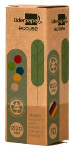 IMAN PARA SUJECION LIDERPAPEL ECOUSE PP RECICLADOPARA PIZARRA MAGNETICA 20 MM CAJA DE 10 UNIDADES