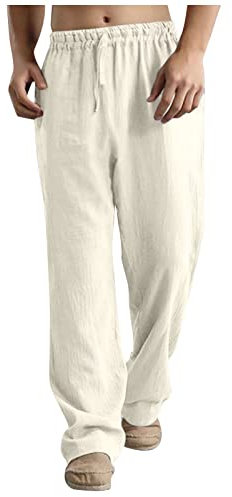 VDDTAGAM Stoffhose Herren Baggy Hose Herren Sommer Hose Herren Trainingsanzug Herren Pants Herren Herren-Cargohosen Sommerhosen Yogahose Herren Herren Hosen Modern Jogginghose Dünner S(Beige,5XL)