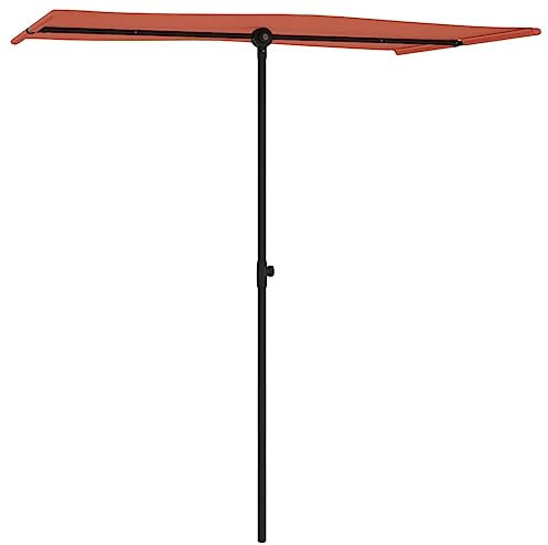 Annlera Garten-Sonnenschirm Balkonschirm Moderne Outdoor-Schirm Marktschirm Tischschirm Strandschirm Gartenmöbel Moderne Design Wasserdicht und Sonnenschutz Terracotta-Rot 180x130x215 cm