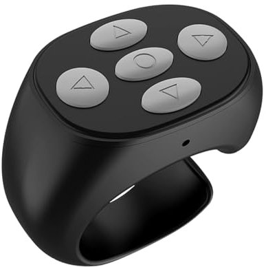 Scrolling Ring, Remote Shutter, 1.46x0.71x1.3 inches Camera Video, Page Wireless Scroller Ring, Turner Clicker for E-Book Reading, Social Short Videos, Smartphone Tablet