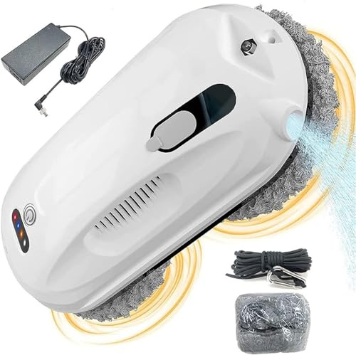 LVSEWOA Robot limpiacristales, Robot limpiacristales automático, Aspirador de Ventanas con depósito de Agua Grande de 50 ml, pulverizador de Agua automático, con Control Remoto
