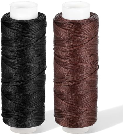 Waxed Thread, 32.8 Yards 0.8 mm Leather Thread for Hand Sewing, 2 Colors Heavy Duty Upholstery Threads Thick Sewing Threads Waxed String for Bookbinding, DIY Crafts, Shoes Repair