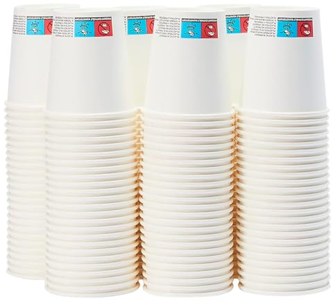 Adri Vasos de Café Desechables, 200 Blancos, 200 ml, para Bebidas Frías y Calientes 7 oz (200, Blanco, 200 ml)