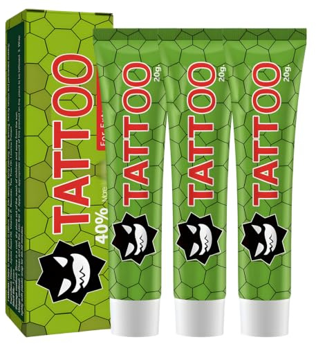 Creme-Tatouage 3 X 20 G, Baume Réparateur Tatouage, Baume Tatouage Entretien, Brillance Longue Durée, Soin Hydratant Intensif, Convient À Toutes Les Parties Du Corps Et À Tous Les Types De Peau