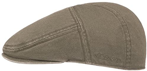 Stetson Paradise Cotton Schirmmütze Herren - Flatcap mit UV-Schutz 40 - Herrenmütze aus Baumwolle - Schirmmütze (Schirmlänge 4,5 cm) - Schiebermütze - Flat Cap Sommer/Winter Oliv XXL (62-63 cm)