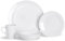 Argon Tableware 16-Piece White Dinner Set - 4-Person Dining Set Kitchen Dinnerware Dinner Plates, Dessert Dish, Coffee Tea Mugs, Pasta Bowls for Starters, Mains, Dessert