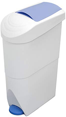 Washroom Hub Sanitary Bin/Nappy Bin - Large 20L Capacity & Slim Design - Pedal Operated