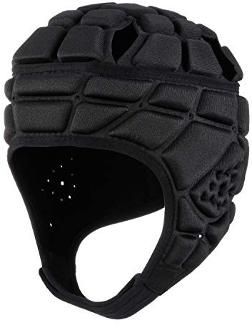 Surlim Rugby Helmet Headguard Headgear for Soccer Scrum Cap Soft Protective Helmet for Kids Youth (Black, Large)