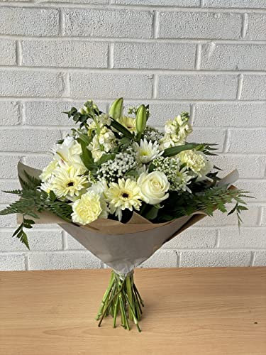 Peach and Cream Bouquet Fresh Flowers, Delivery Roses, Gerberas, Chrysanthemums, Floral Arrangement, Long-Lasting Summer Gift for Birthdays, Anniversaries, Get well, Sympathy, Weddings, More Occasions