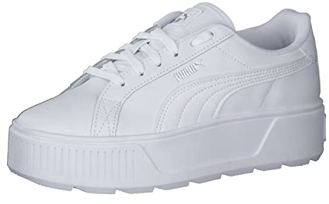 PUMA Women Karmen L Baskets, Puma White Puma White Puma Silver, 37 EU