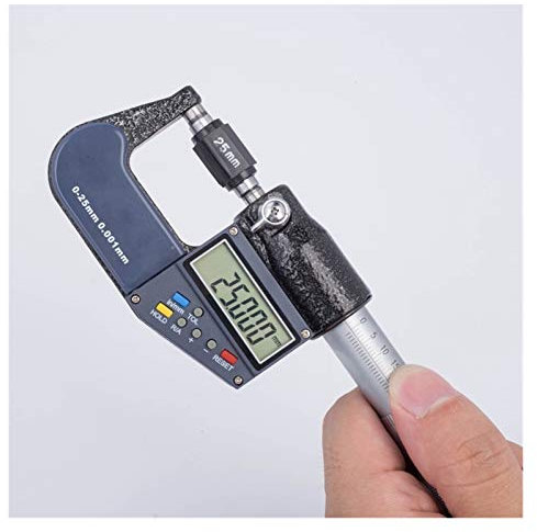 Micromètre numérique micromètre électronique 0.001mm micromètre extérieur 0-25-50-75-100mm jauge de Calibre Outils Outils de données de données Micromètre Extérieur 228 (Specification : 0 25mm)