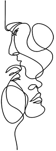 Parete Metallica Arte Minimalista Linea Parete Astratta Ferro Scultura Moderna Decorazione Soggiorno Casa Bagno Ufficio Facciale (50x18cm)