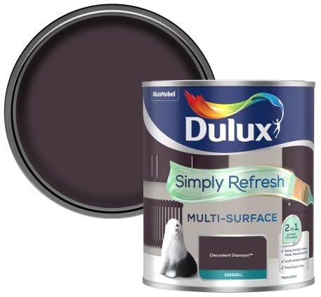 Dulux Simply Refresh Multi Surface Eggsgell Paint - Decadent Damson - 750ML