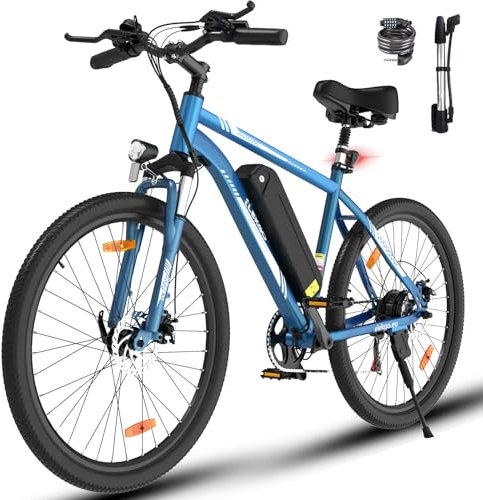 ELEKGO E-Bikes, 26 Zoll E Bike Herren Damen, 36V Abnehmbarer Lithium-Akku, 250W Motor MTB, E-Mountainbike mit 7-Gang-Elektrofahrrad Reichweite über 65KM, Ausgestattet mit stoßabsorbierenden Sitzen