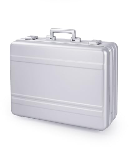 Urecimy Stor aluminiumutrustning kamera fodral kortsiktig resa resväska hardside portfölj bärbar bärväska med skum, silver, 55X40X20cm, Formell