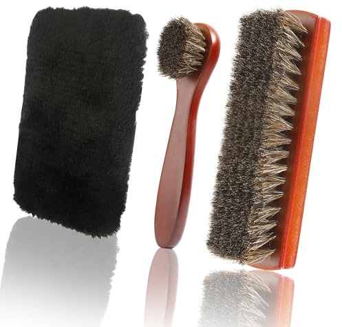 Rosshaarbürste,Schuhbürste,Schuhputzbürste,Schuhbürsten Set,3PCS Schuhputzset,Shoe Cleaner,Lederbürste,Shoe Brush,Lederpflege Schuhe,Schuhpflegeset,Schuhpflege,Schuhputzzeug Set,Schuhe Reiniger
