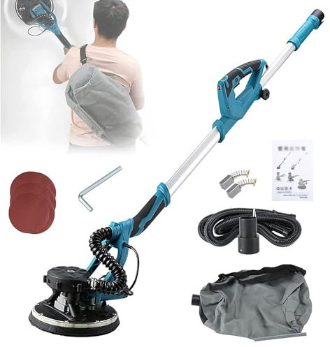 DPLXFPP Ponceuse pour Cloison Sèche 1800w Ponceuse Girafe,1000-2100r/Min Vitesses Ajustables Ponceuse Platre, Ponceuse Murale Brosse Amovible avec Disque De Ponçage,100PCSsandpaper