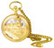 JewelryWe Zug Taschenuhr Gold mit Kette: Damen Herren Vintage Dampfzug Kettenuhr Analog Quarz Skelett Uhr Anhänger mit Halskette Pullover Kette Pocket Watch Geschenk