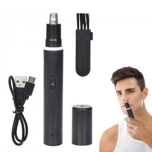 Tagliapeli naso e orecchie, tagliacapelli da uomo multifunzione, professionale, indolore, ricarica USB e impermeabile, nero