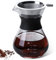 Pour Over Kaffeebereiter, 600ml Kaffeebrüher für Filterkaffee, Hand Kaffee Edelstahl Handfilter Aus Glas Mit Permanentfilter, Kaffeedrip-Brauer, Für Zuhause, Café, Restaurant und Camping, Schwarz