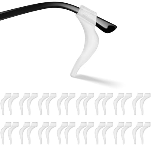 Qufiiry 16 Paia FermaOcchiali in Silicone Antiscivolo Gancio Reggi Occhiali con Supporto Punta Stanghette Transparente