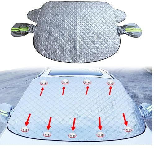 ZWBC Frontscheibenabdeckung für Mitsubishi Outlander 2005-2024, Sonnenschutz Frontscheibe Abdeckplane Abdeckung Frostschutzfolie 9 Magnet UV Schutz Frost,A/148 * 116cm