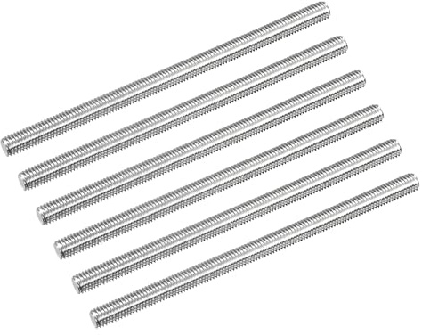 QUARKZMAN Barra Filettata M8 x 140mm Passo Filettatura 1.25mm Perni Barra Filettata in Acciaio Inox 304 Destre Completamente Filettati Aste 6 Pezzi