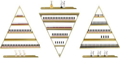 CSYQPDMBDL Nagellackregal Wandregal, Nagellack Regal, Nagellackregale, an der Wand montierte Nagellackregale, 5-stufige Präsentationsregale, dreieckiger Flaschenhalter for den Salonladen