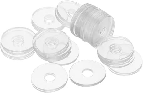 HOLIDYOYO 50 Arandelas Planas Redondas De Vinilo Transparentes De 0,79 Pulgadas, Juego De Arandelas Para Tornillos, Reemplazo De Juntas Para Manijas De Puertas De Ducha, Anillos De Sellado Duraderos