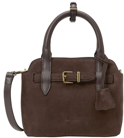 Marc O'Polo Leder Handtasche Umhängetasche Gia Crossbody Bag Dark Earth dunkelbraun