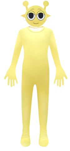SharkBebe Sprunki Costume de costumade pour garçons – Combinaison intégrale de jeu de rôle pour enfants de 4 à 9 ans (jaune, 4 à 5 ans)