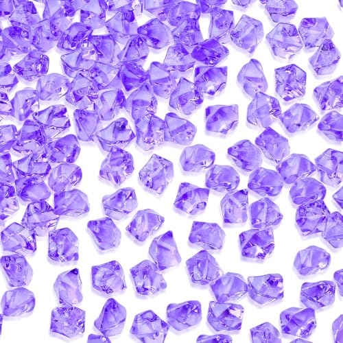 AWARDSEN Pack of 500 Purple Acrylic Decorative Diamonds, Gemstones for Wedding, Crafts Decoration, Glitter Stones, Decorative Stones, Party, Vase Funding, Muggle Stones, Colourful