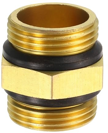 sourcing map 1 réducteur de raccord de tuyau en laiton, raccord hexagonal mâle G1 fileté avec rondelle, adaptateur fileté en laiton pour raccords de connexion de conduite d'eau de plomberie