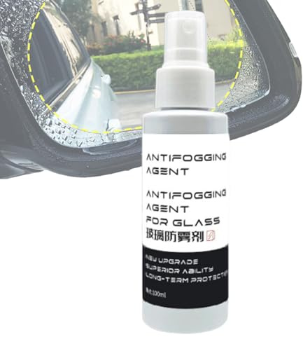 Spray anti-buée pour pare-brise de voiture | Spray anti-buée de 100 ml | Nettoyant hydrophobe pour film d'huile, rétroviseurs en verre, camions, camionnettes, SUV, conduite, portières, casques de