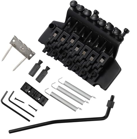 Puente de trémolo de 7 cuerdas, sistema de vibrato de doble bloqueo, reemplazo de puente de guitarra eléctrica, siete cuerdas, estilo Floyd Rose, piezas de guitarra de metal, espacio de montaje de