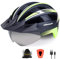 Shinmax Fahrradhelm für Herren Damen MTB Fahrradhelm mit LED USB Rücklicht Radhelm mit Visier Magnetischem Abnehmbarem Schutzbrille Mountainbike Helm Fahrradhelme Einstellbarer 57-62 cm