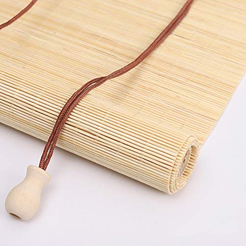 Jolan Bambus-Jalousien, Verdunkelungsvorhang, Sichtschutz, Belüftung, Holzjalousien, anpassbar, 60 x 91 cm