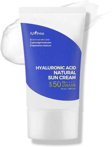 IsNtree Natürliche Sonnencreme mit Hyaluronsäure LSF 50 PA++++ 50 ml, 1,69 fl.oz | Gleicht den Hautton aus | Leichter Sonnenschutz | Spendet Feuchtigkeit